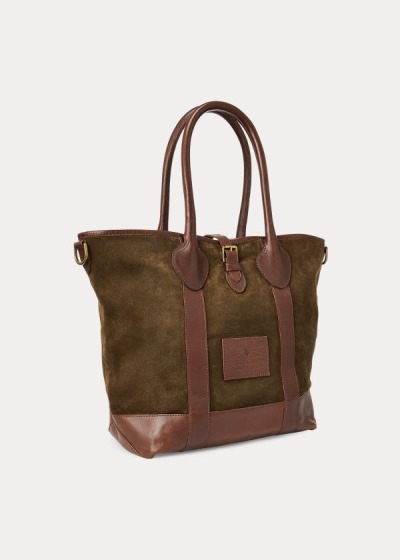 Bolsos De Mano Polo Ralph Lauren Hombre Verde Oliva - Heritage Suede - OGCWZ9023